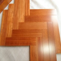 Teak Wood Color Herringbone Smooth Surface Kempas Wood Parquet