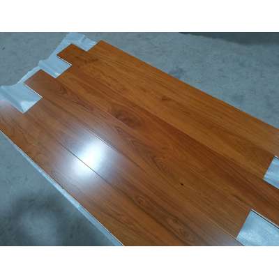 Teak color stained engineered wood flooring