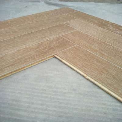 White brushed oak fishbone natural color engineered wood flooring for sale